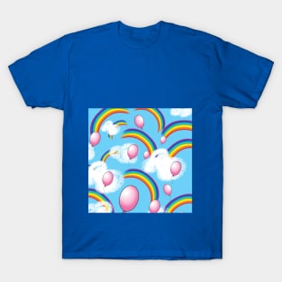 rainbow, balls and clouds T-Shirt